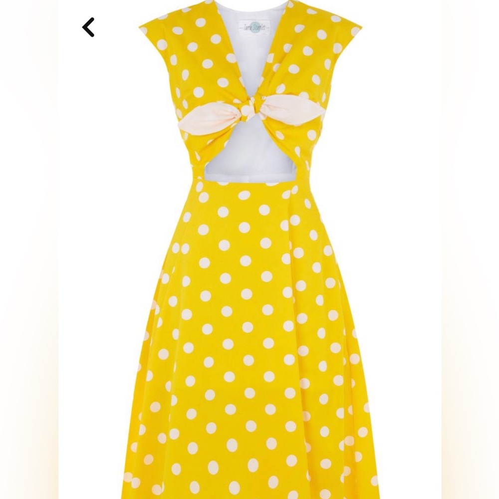 Pinup Girl Yellow Polka Dot Peek-a-boo Dress
